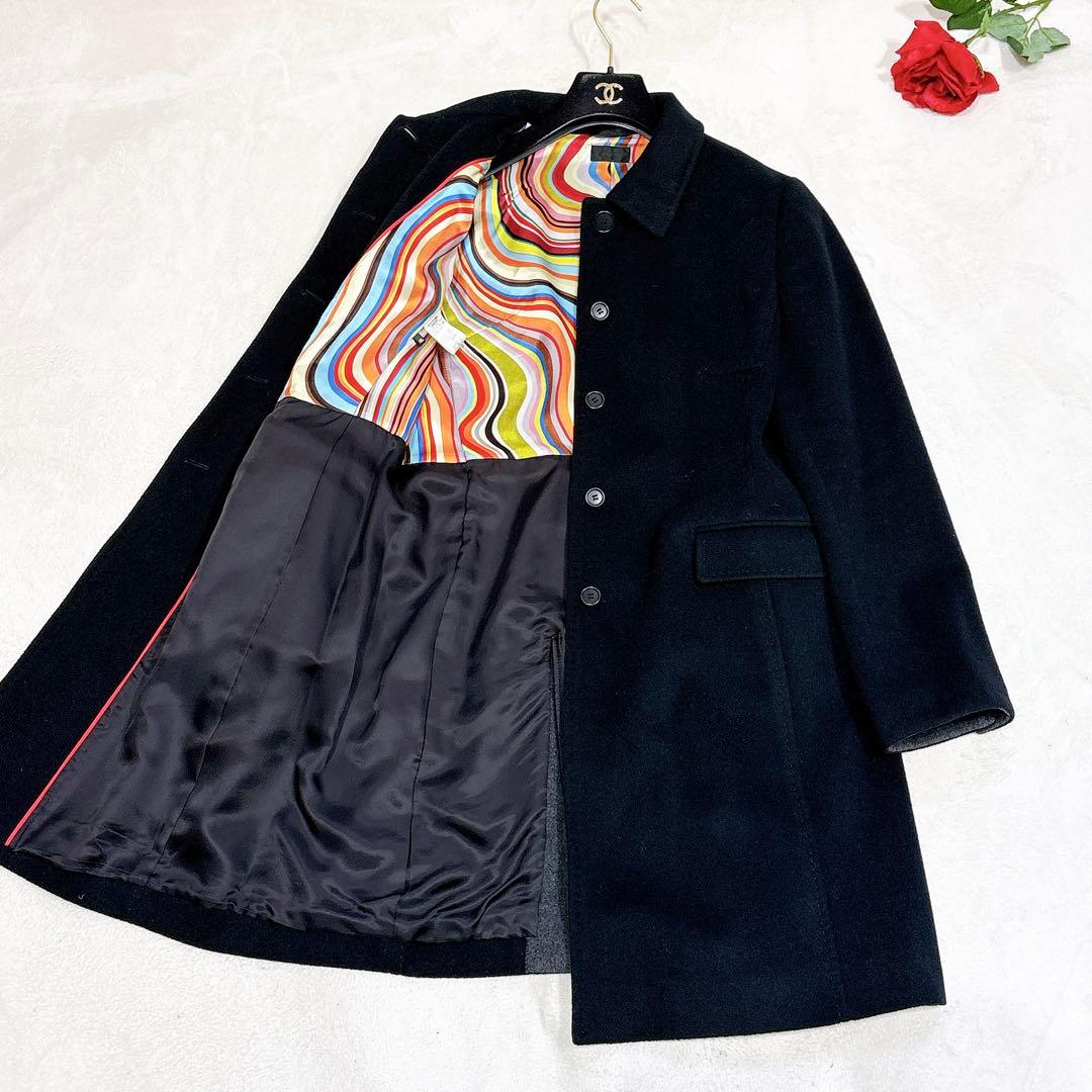 新品同様✨　ポールスミス　ウール　カシミヤ　ロング　コート　ブラック　XXL