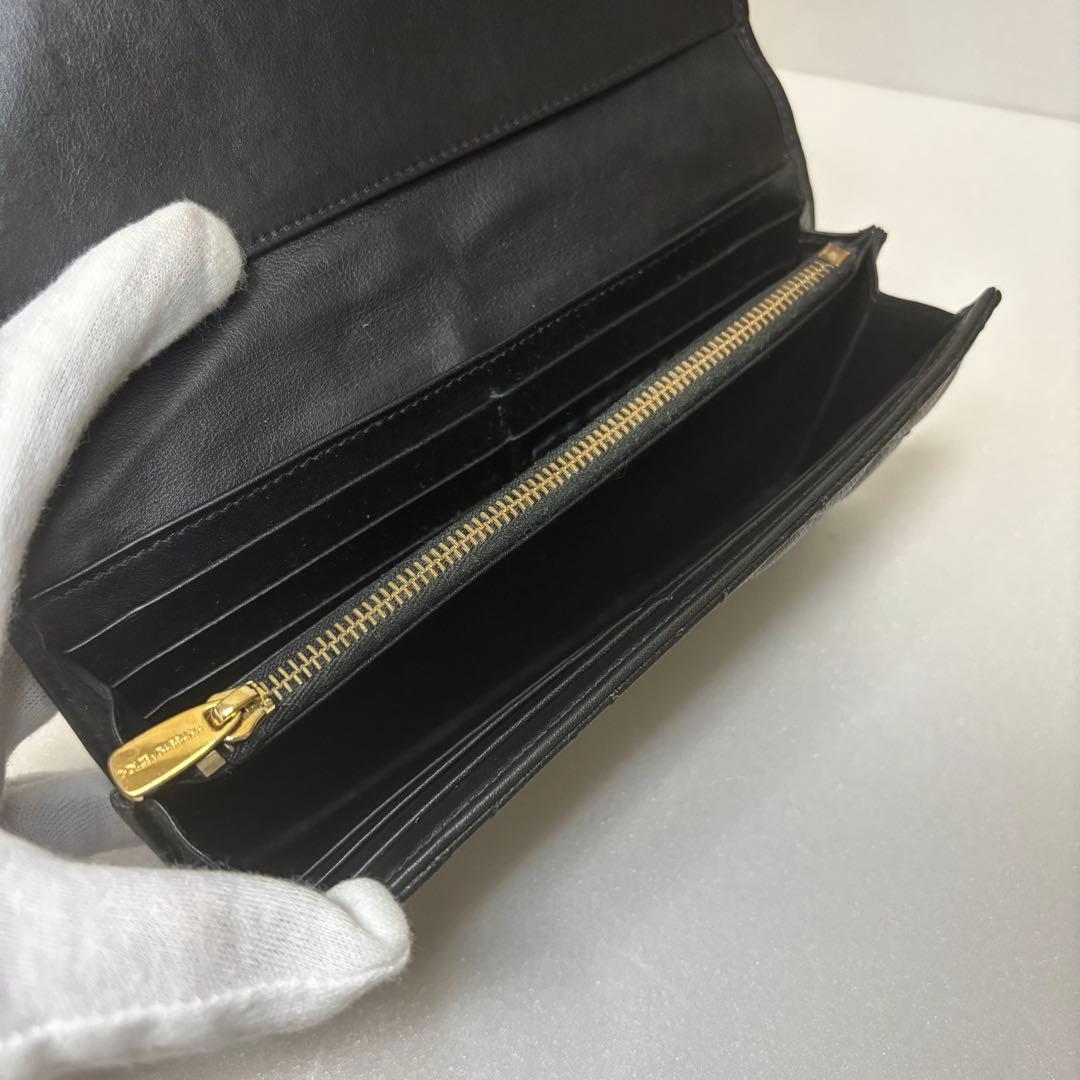 ドルチェアンドガッバーナ キルティング 長財布 黒　ゴールド金具　箱付　保証書