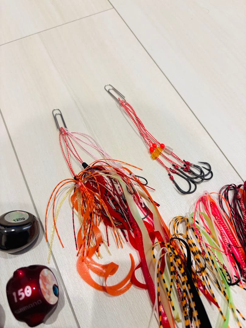 ディープタイラバヘッド 15個セット　紅牙ベイラバーフリー　炎月バクバクヘッド