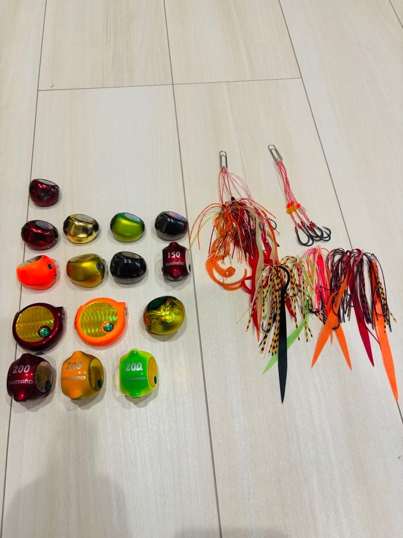 ディープタイラバヘッド 15個セット　紅牙ベイラバーフリー　炎月バクバクヘッド