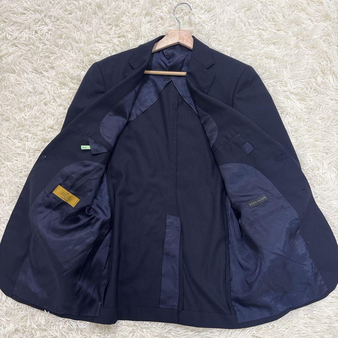 長井代助✨HILTON 3ピーススーツ　super110's ネイビーXL