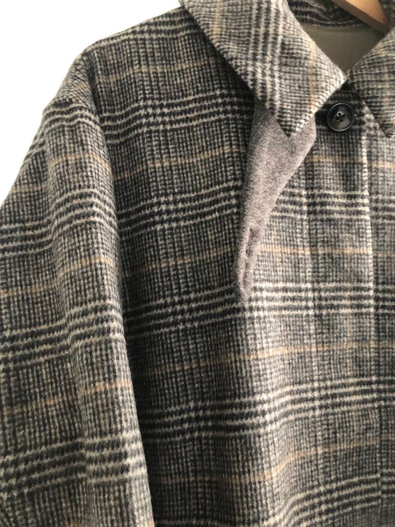 RIVE DROITE リヴドロワ チェックステンカラーコート