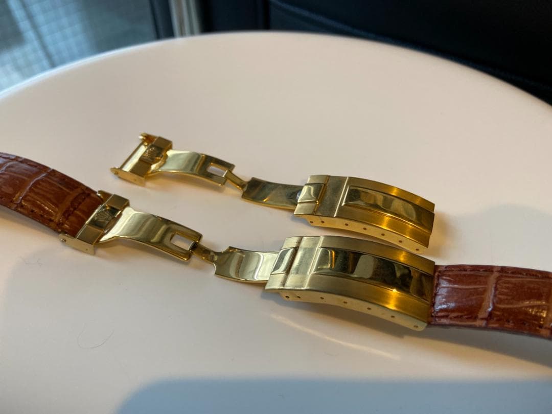 ◇腕時計　レザーベルト　本革　金属バックル　幅20mm　茶　ロレックスなどに◇