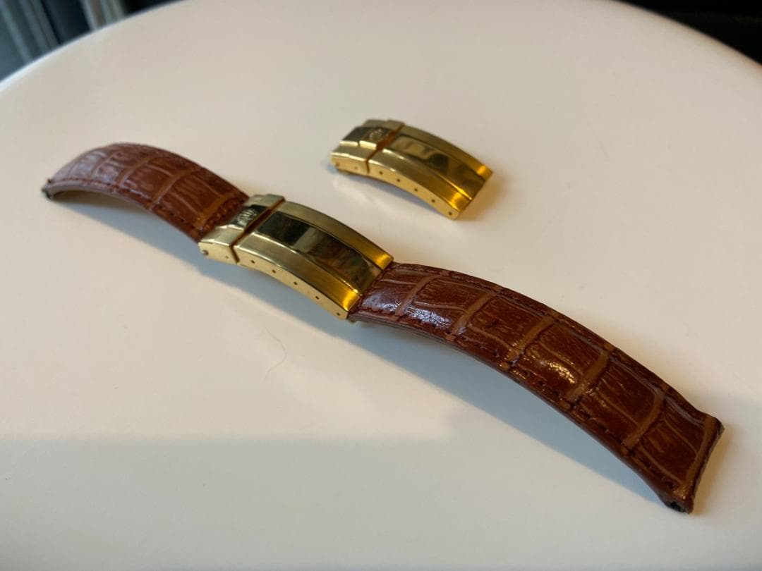 ◇腕時計　レザーベルト　本革　金属バックル　幅20mm　茶　ロレックスなどに◇