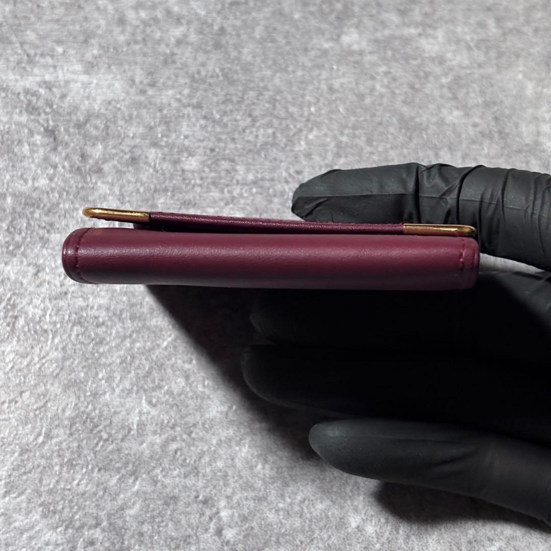 未使用 カルティエ マストライン 小銭入れ ケース ゴールド金具 ボルドー