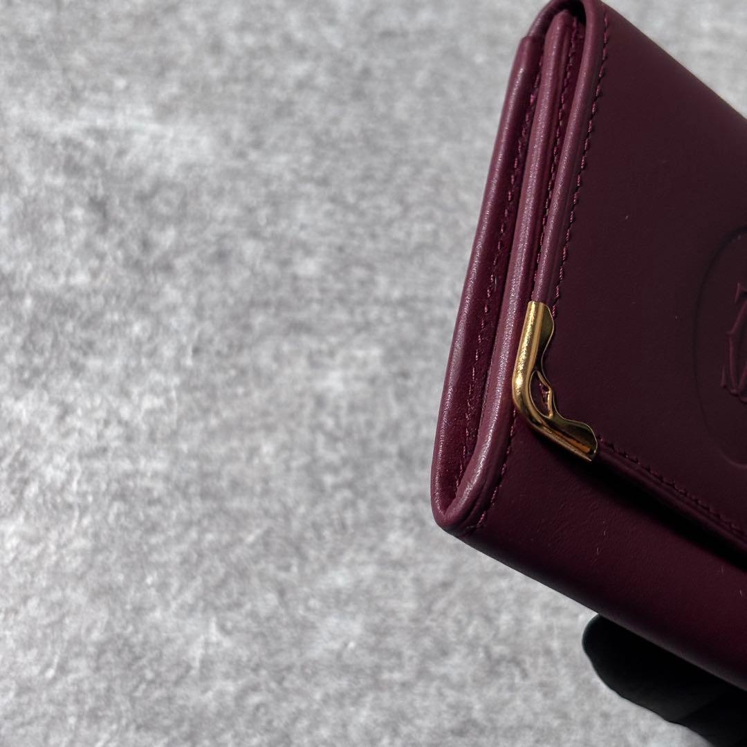 未使用 カルティエ マストライン 小銭入れ ケース ゴールド金具 ボルドー