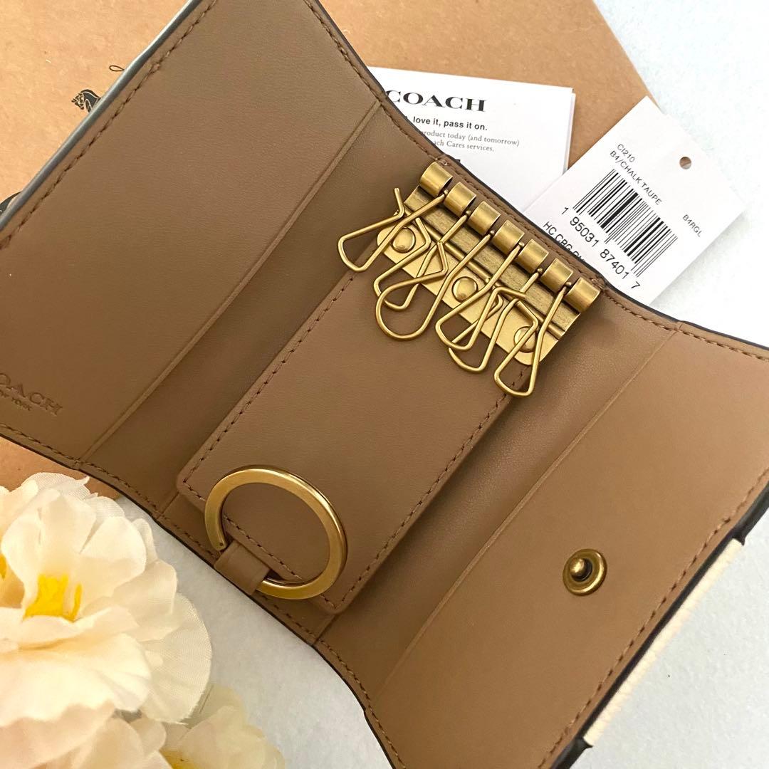 新品　正規品☆COACH コーチ　キーケース　 ホワイト　コーチロゴ　レザー