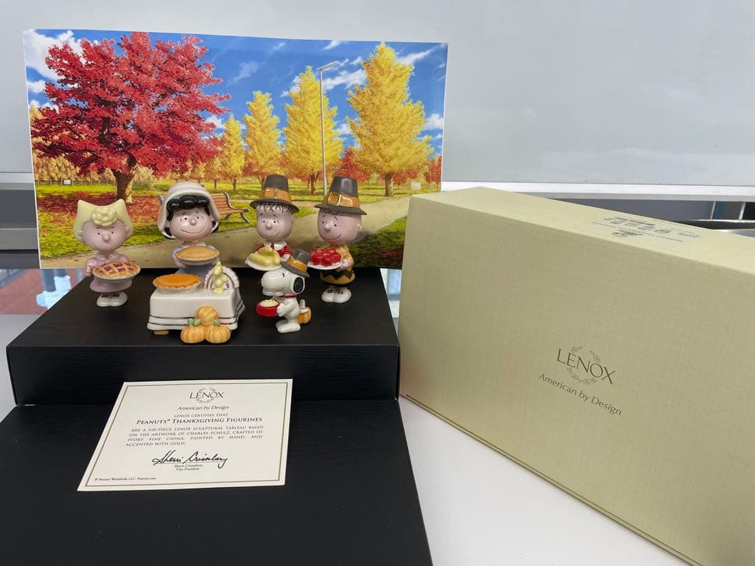 新品 未使用 レノックスピーナッツ感謝祭 置物セッ ト6ピース