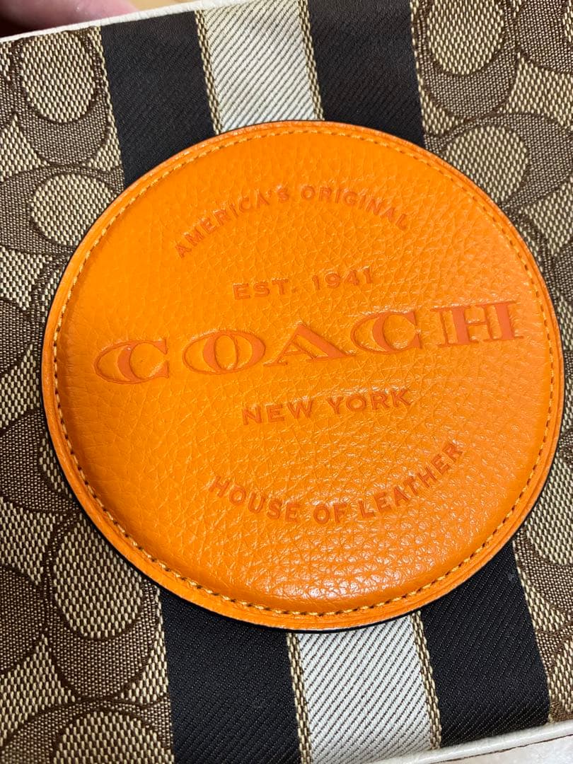 COACH ショルダーバッグ ブラウン/オレンジ
