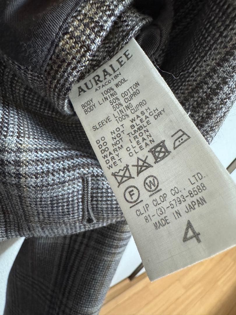 ジャケット・アウター AURALEE 17aw DOUBLE FACE CHECK LONG COAT