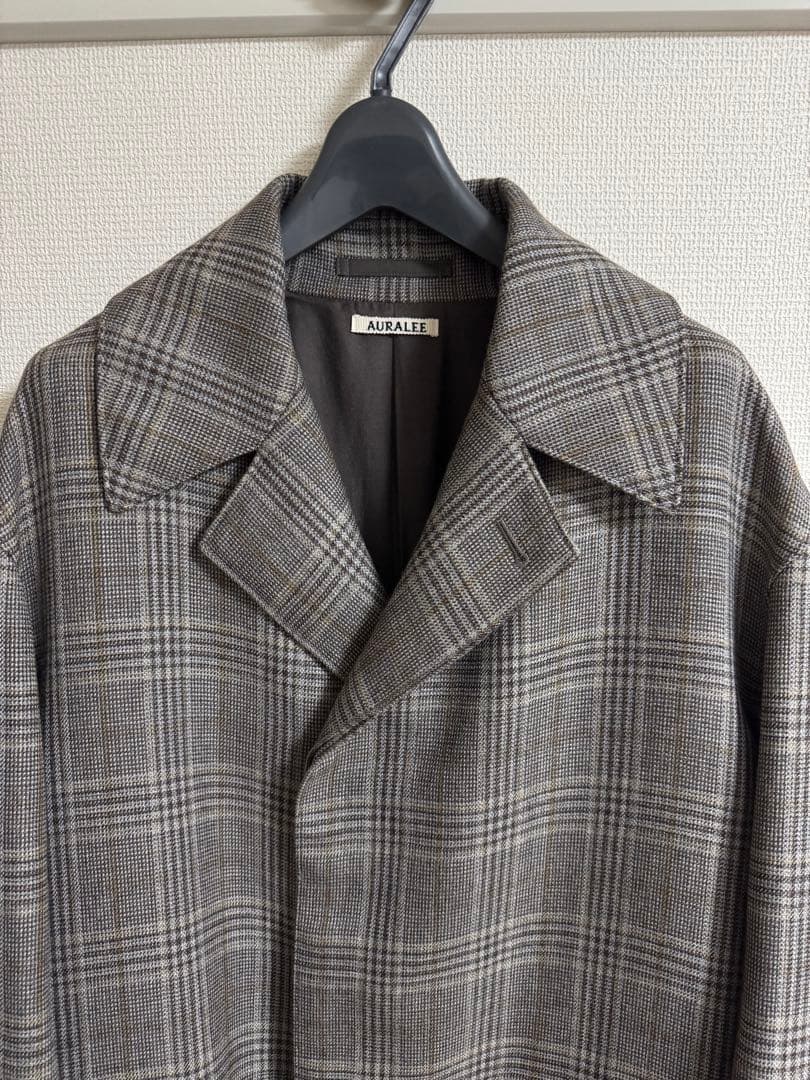 ジャケット・アウター AURALEE 17aw DOUBLE FACE CHECK LONG COAT