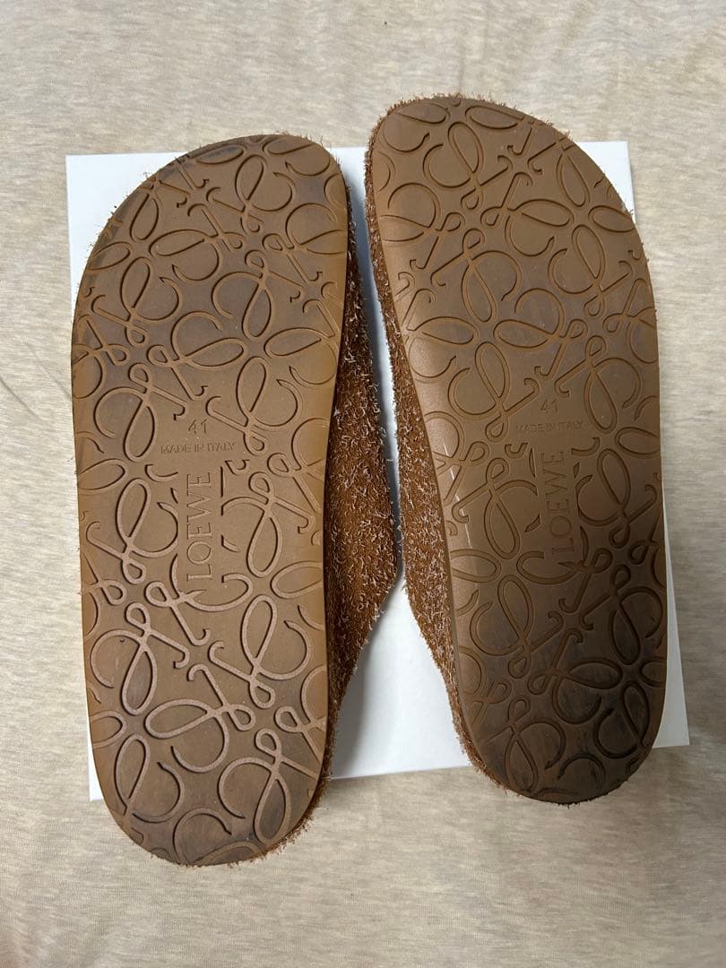 【美品】LOEWE ブラッシュスエードサンダル 41