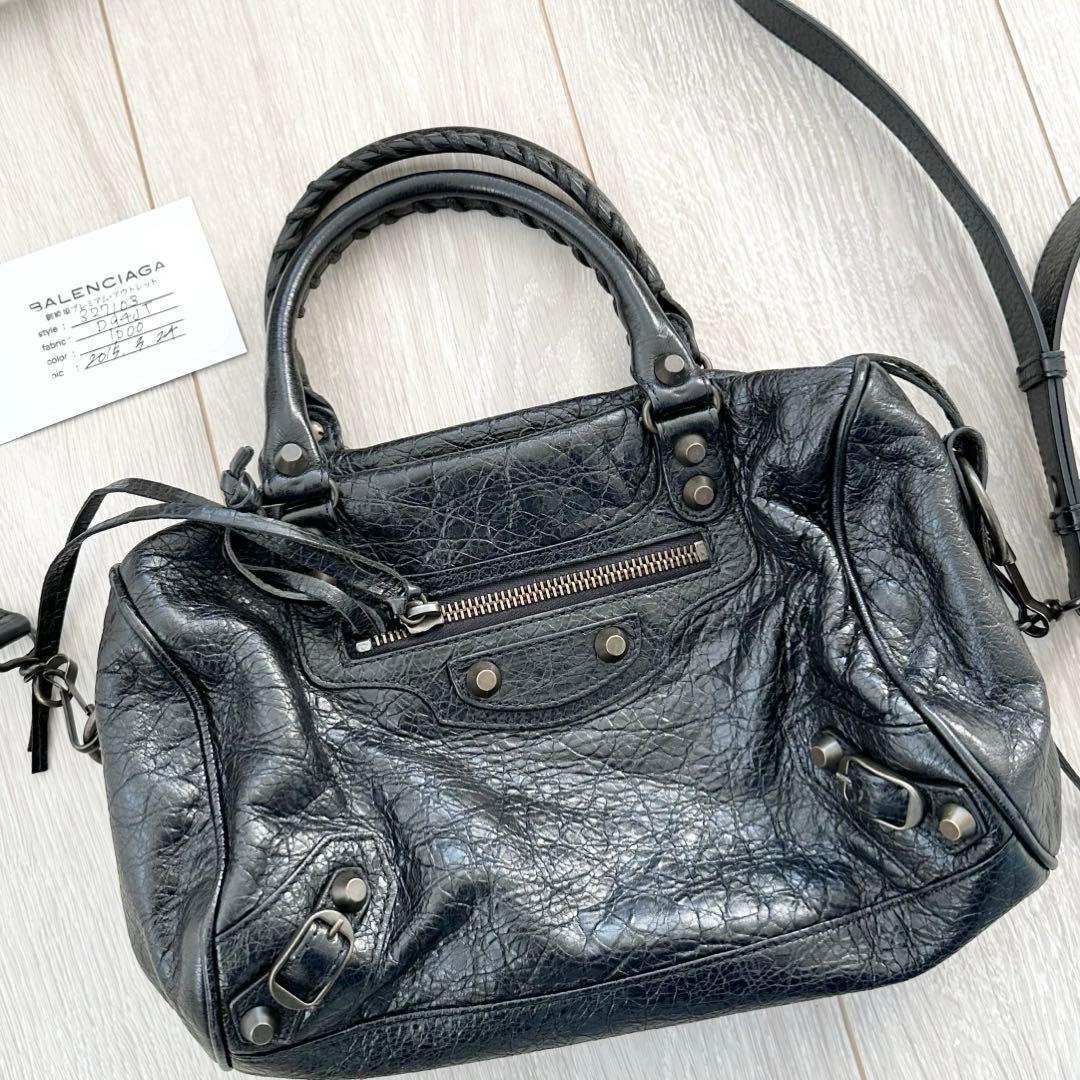 BALENCIAGA ミニシティ 黒 BLACK ショルダー　ハンドバッグ 美品