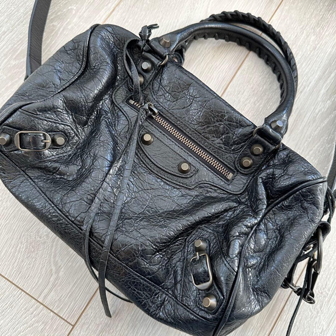 BALENCIAGA ミニシティ 黒 BLACK ショルダー　ハンドバッグ 美品