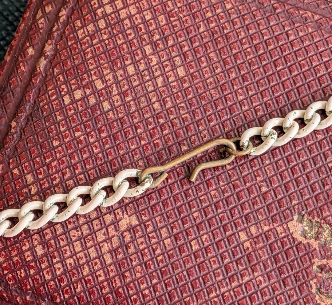 セルロイド ネックレス アイボリーカラーラインストーン透かし ミッドセンチュリー