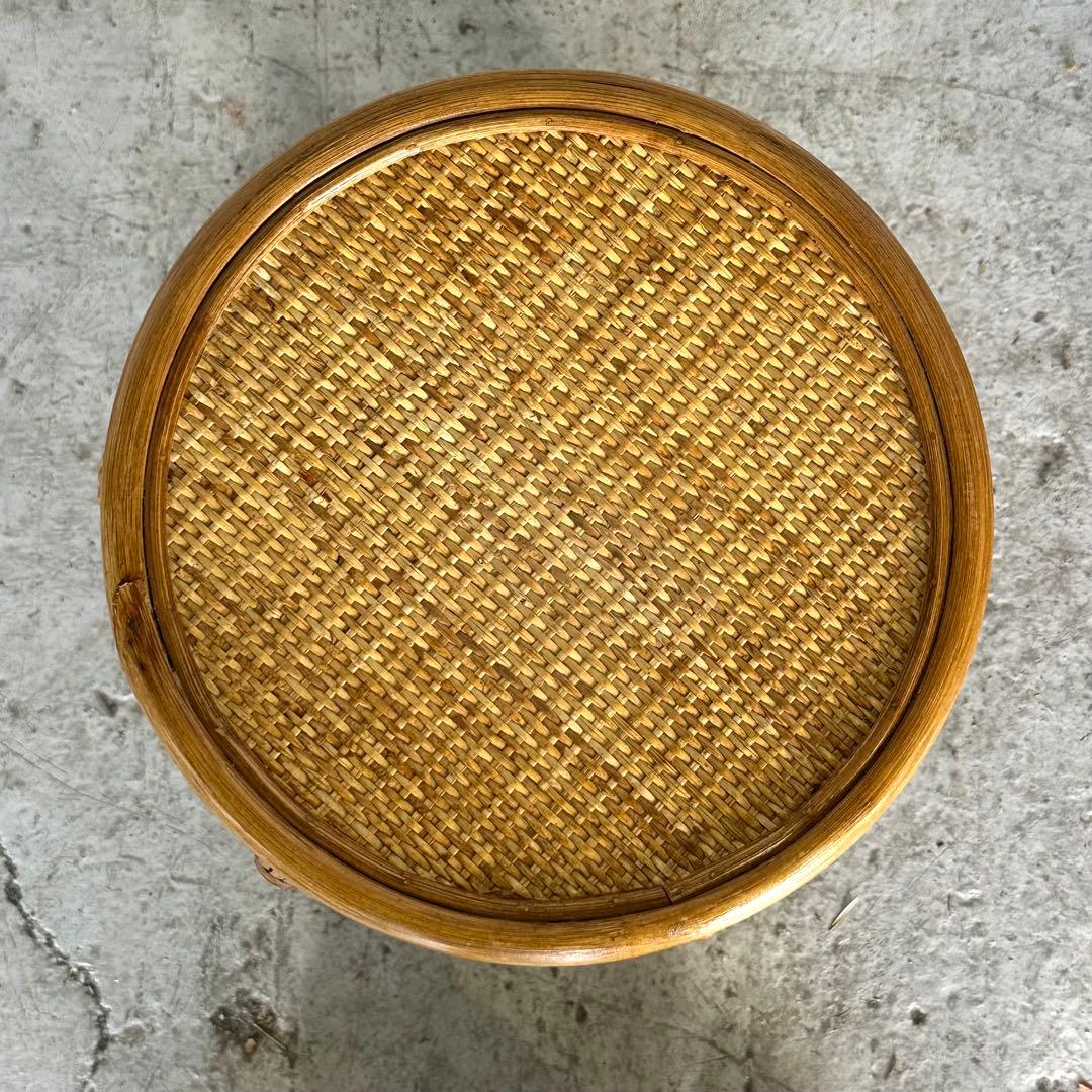 ꧁オールドラタン꧂昭和レトロ✧ラタン家具4点セット スツール＆ラック