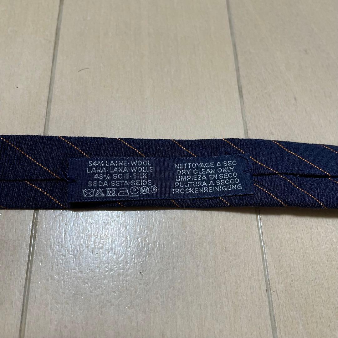 【希少 KISS柄 美品】HERMES エルメス ネクタイ 紺 ネイビー系 通勤