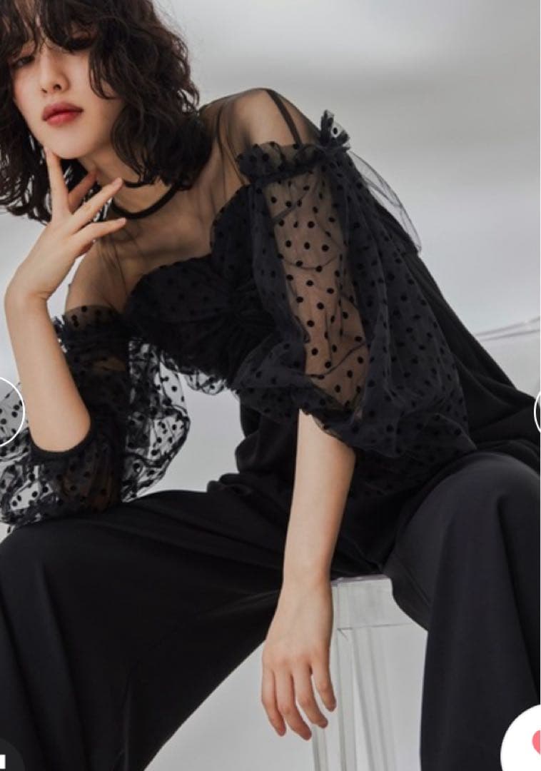 アンドレスド フロッキードットパンツ Sサイズ