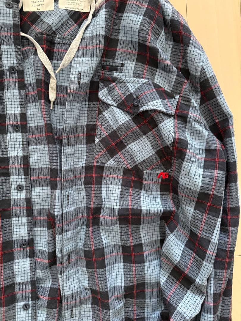 Burton analogバートンアナログフード付きチェックシャツ L