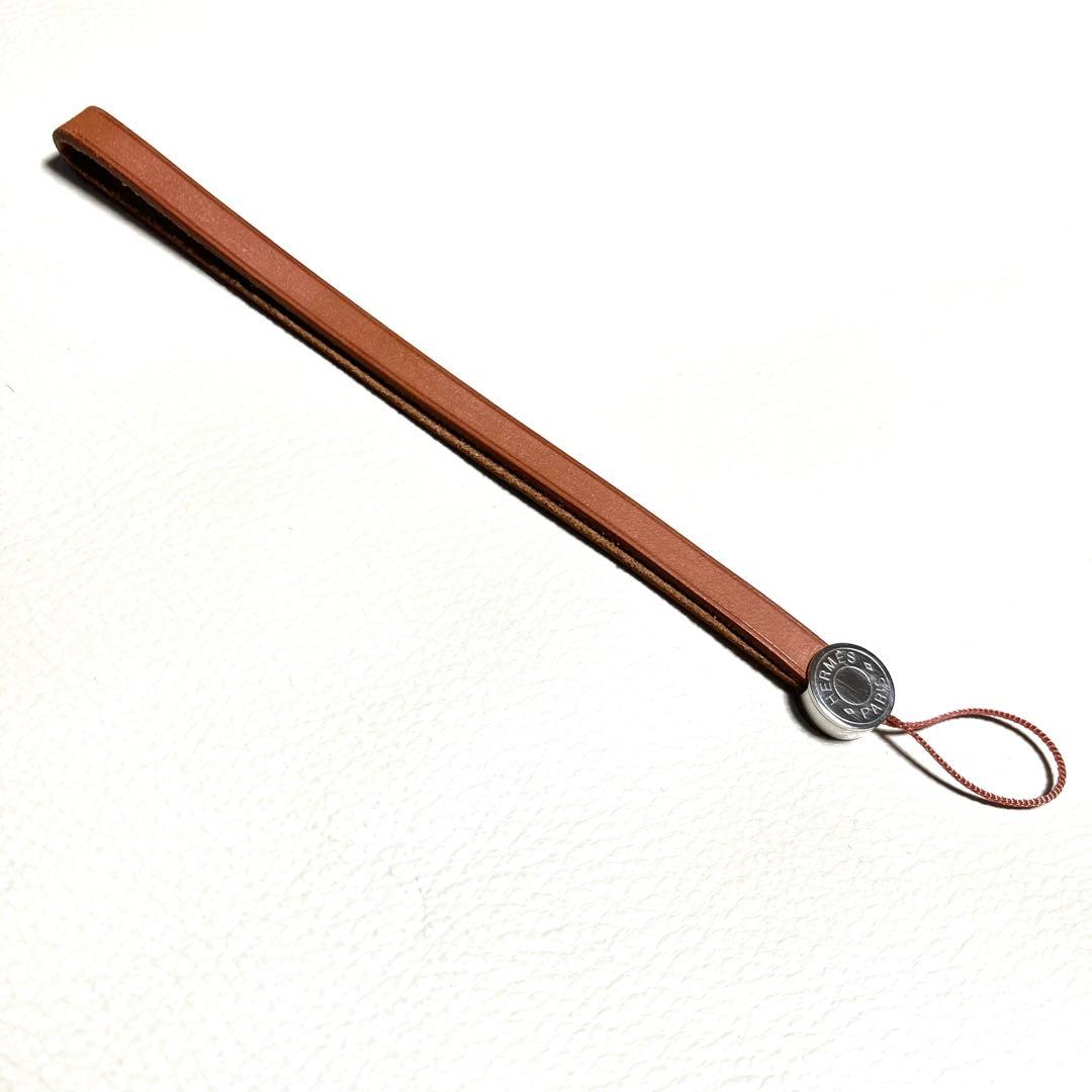 【美品】HERMES エルメス 携帯ストラップ セリエ レザー シルバー金具