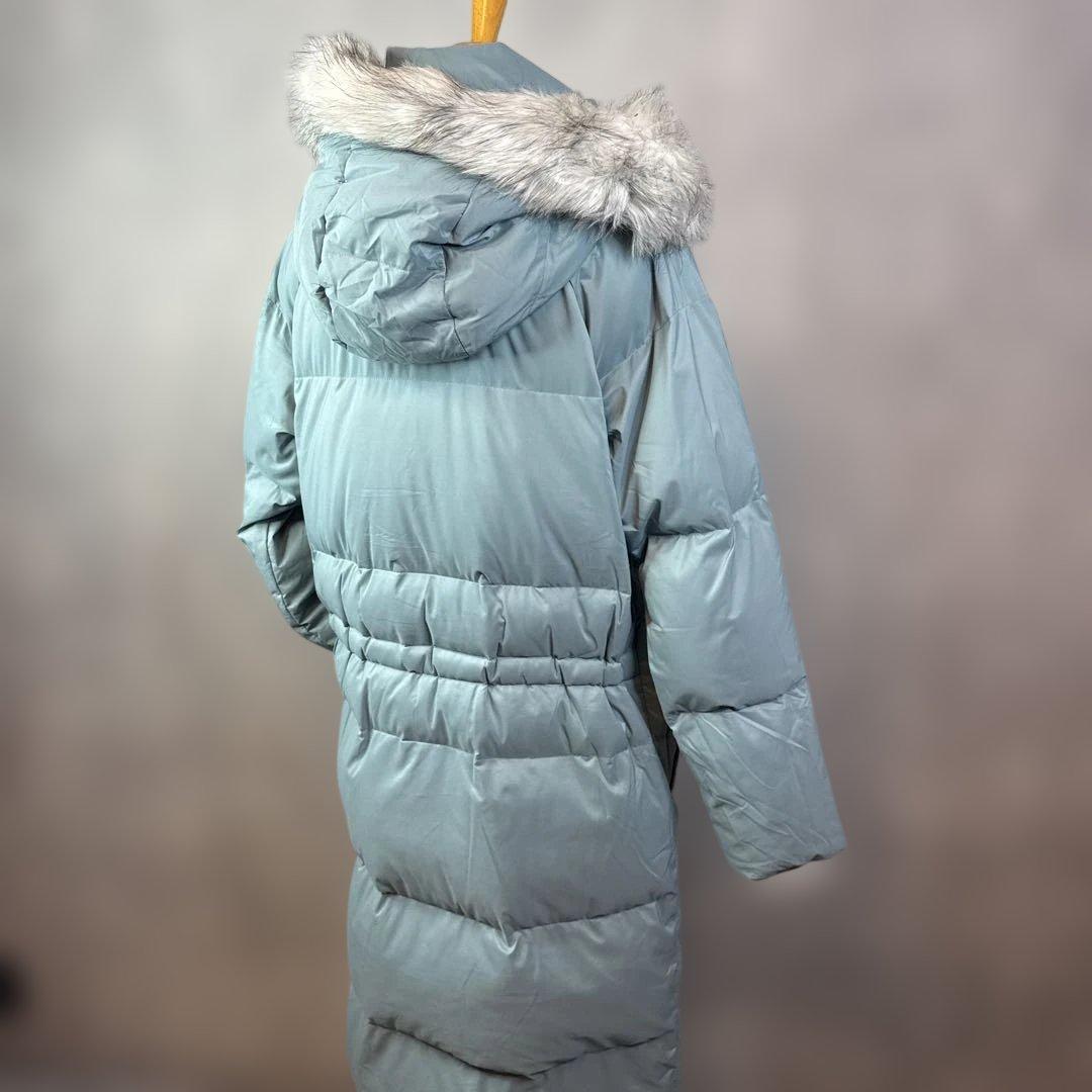 暖かい☆The North Face フード付きロングコート 水色　553