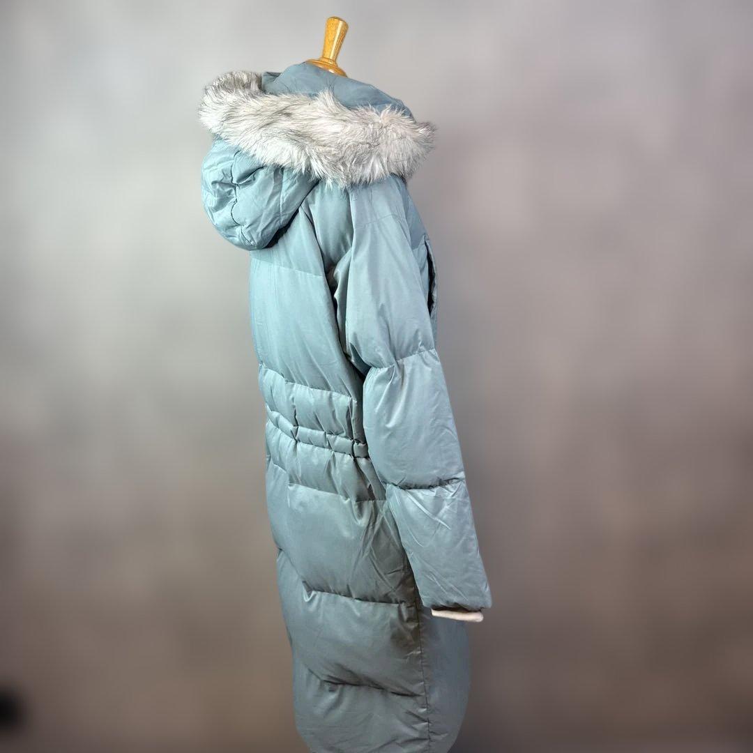 暖かい☆The North Face フード付きロングコート 水色　553