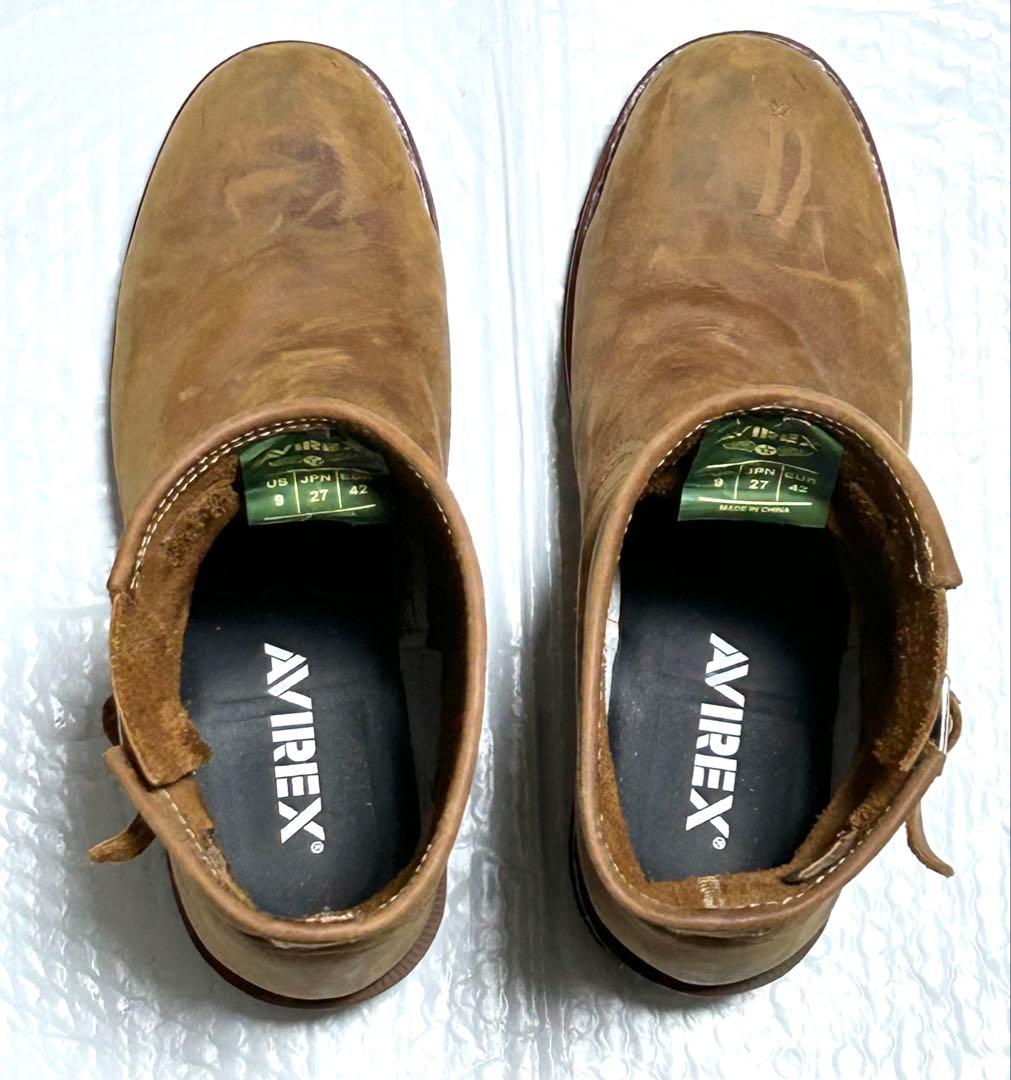 ②【27cm】AVIREX ショートエンジニアブーツRED★ハーレーWING