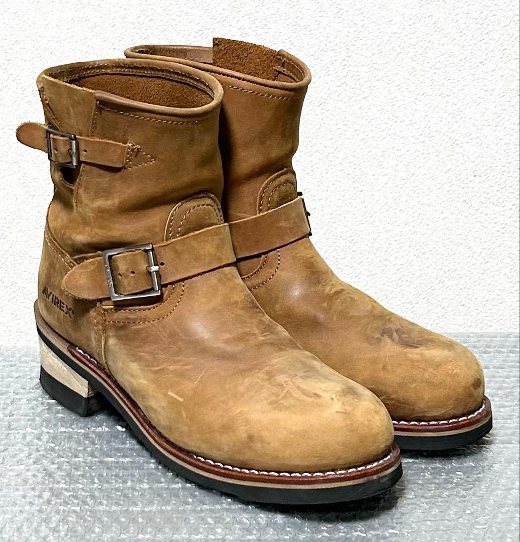 ②【27cm】AVIREX ショートエンジニアブーツRED★ハーレーWING