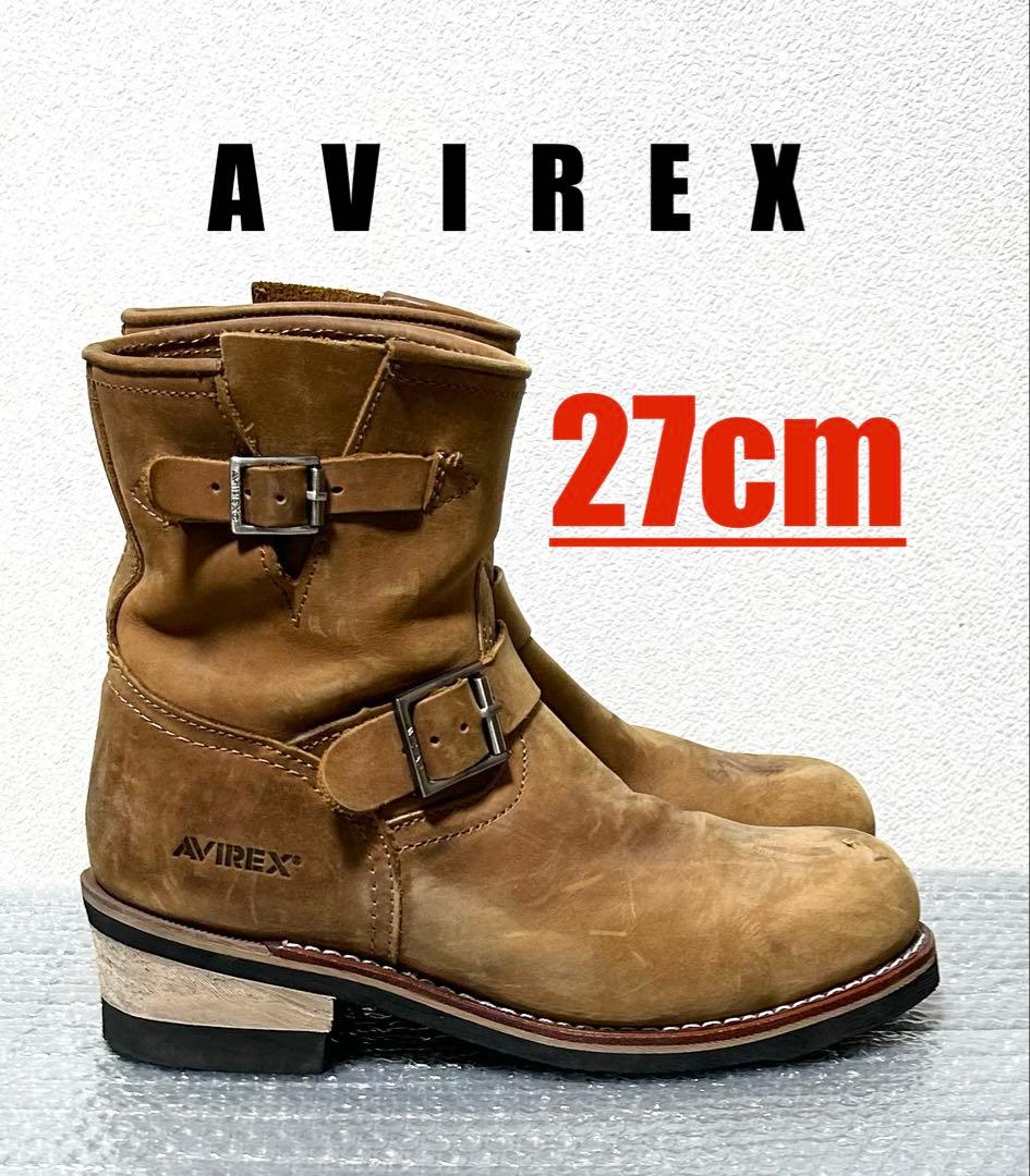 ②【27cm】AVIREX ショートエンジニアブーツRED★ハーレーWING