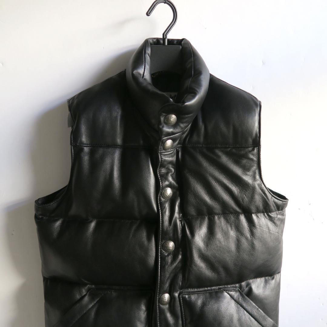 別注 Schott Ron Herman コンチョボタン ラムレザーダウンベスト