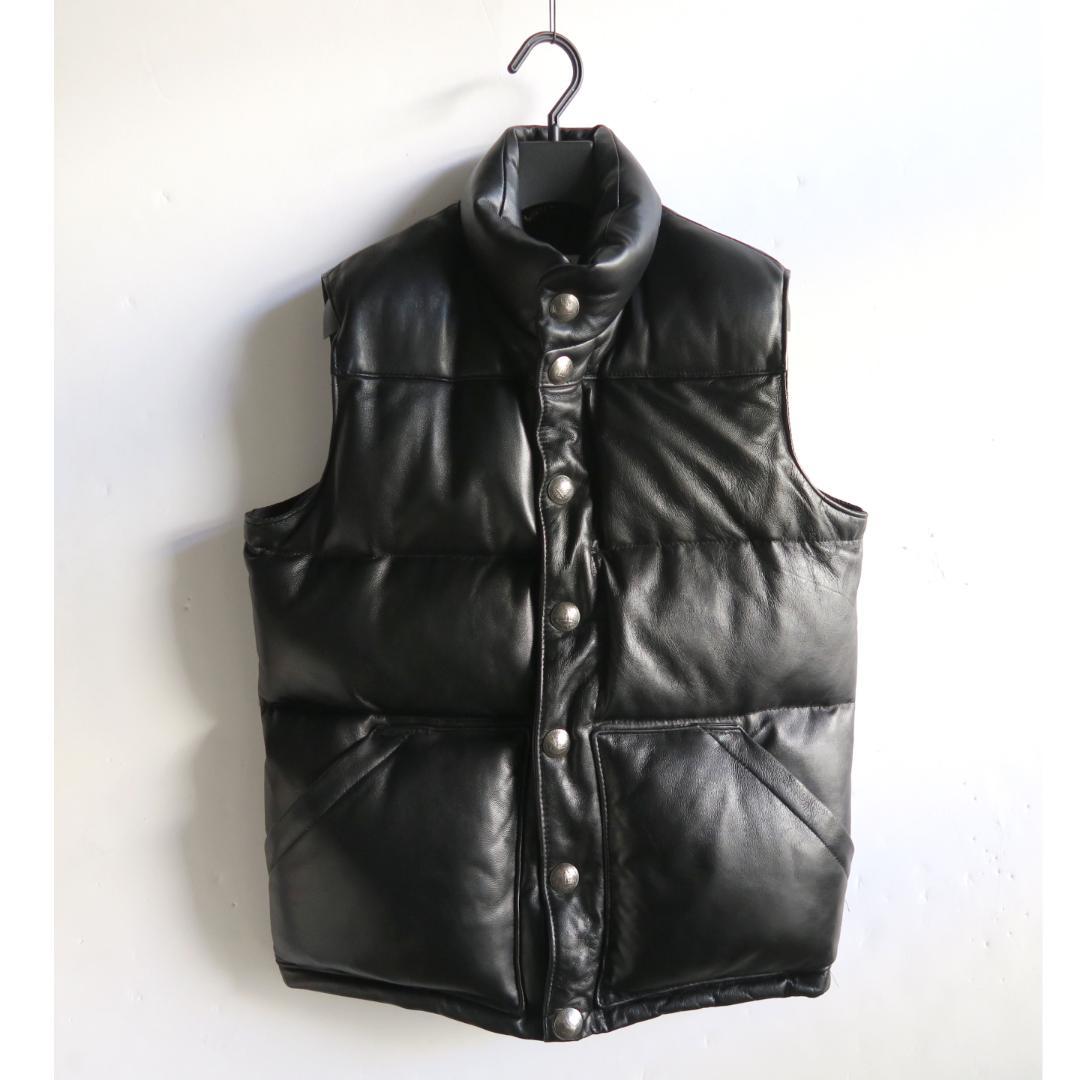 別注 Schott Ron Herman コンチョボタン ラムレザーダウンベスト