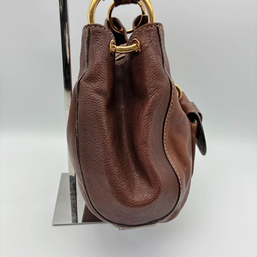 トッズ ホーボー ワンショルダー ショルダーバッグ ブラウン ゴールド金具