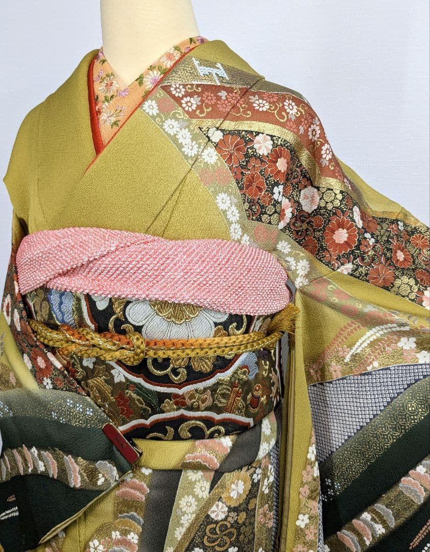 にぼし 振袖　振長襦袢　袋帯　帯締め　帯揚げ　重襟　半襟　バック　髪飾り