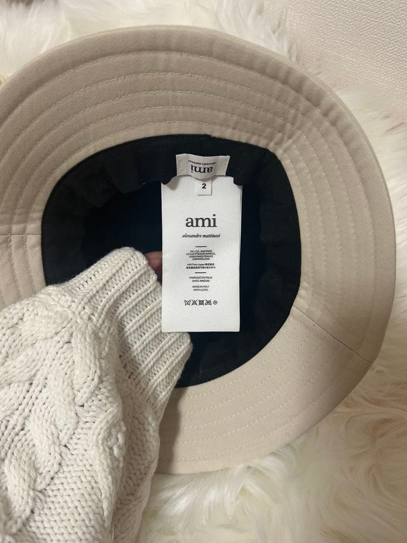 【amiparis】ホワイト バケットハット