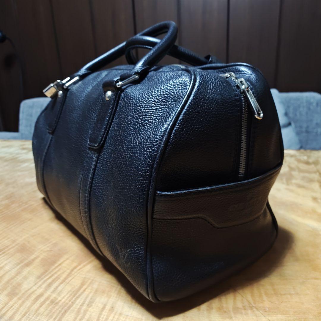 値下げ！Louis Vuitton ブラック レザーボストンバッグ