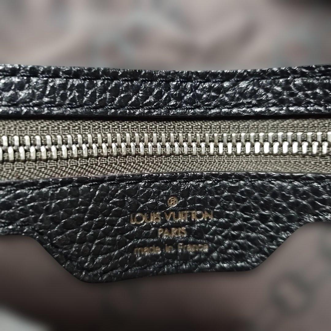 値下げ！Louis Vuitton ブラック レザーボストンバッグ