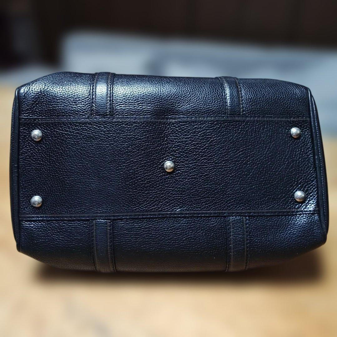 値下げ！Louis Vuitton ブラック レザーボストンバッグ