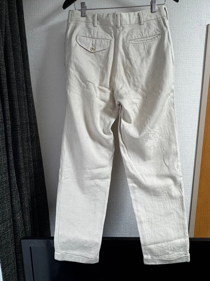 COMME des GARCONS HOMME PLUS 白 ジャガード パンツ