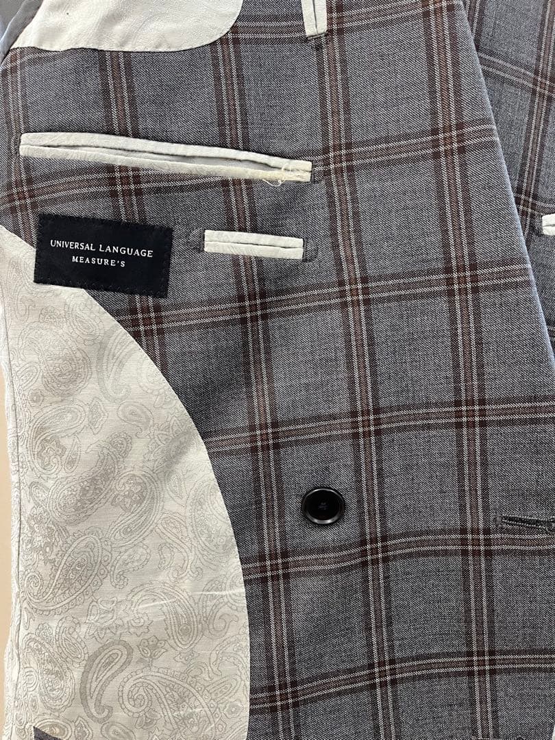 グレー系チェック ダブルブレストスーツ