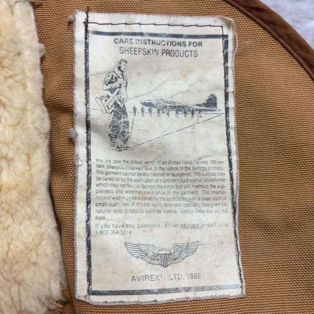 USA製 AVIREX B-3 ムートン フライト ジャケット 36 定価24万