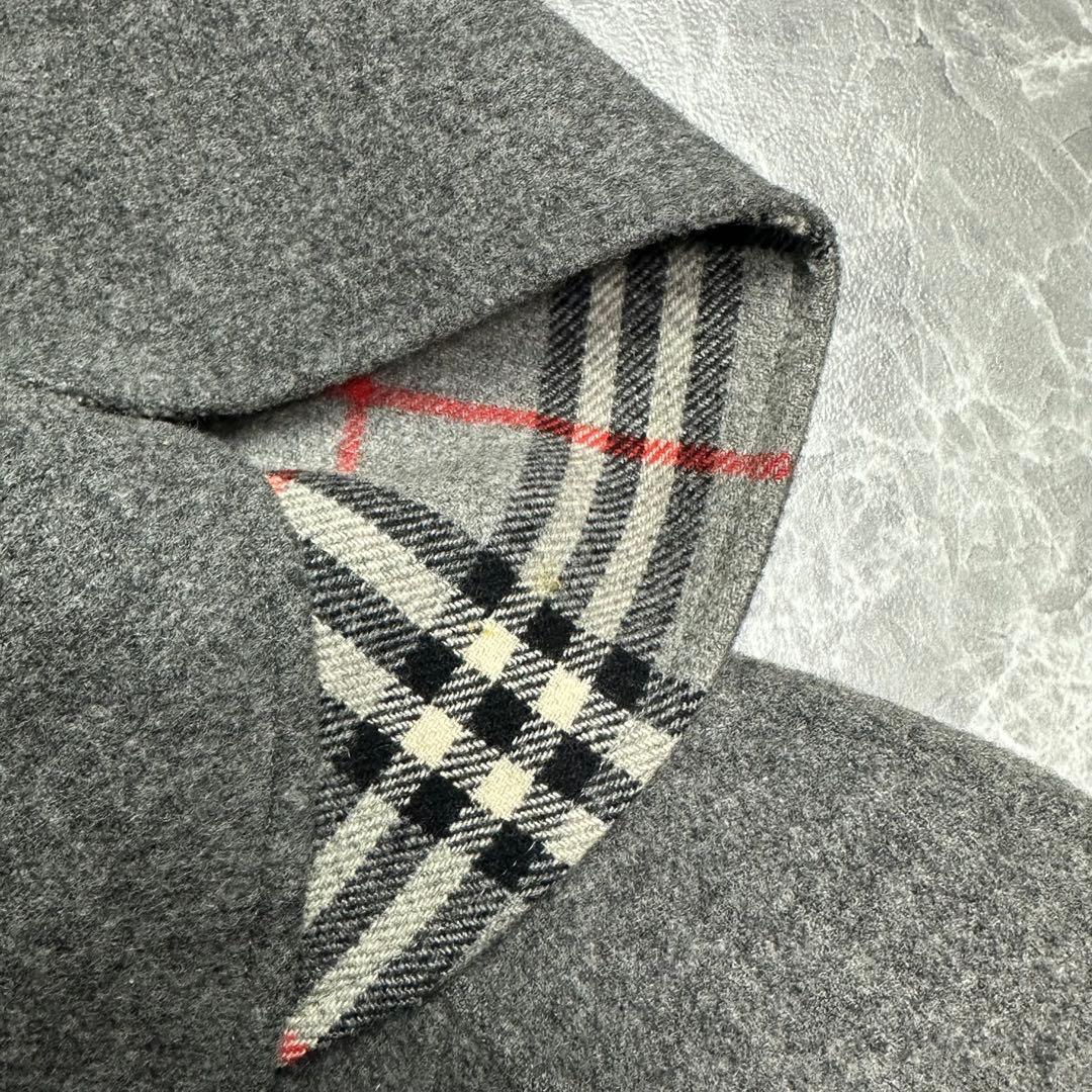 カシミヤ♡バーバリー　2way ダブルフェイスコート　ノバチェック グレー