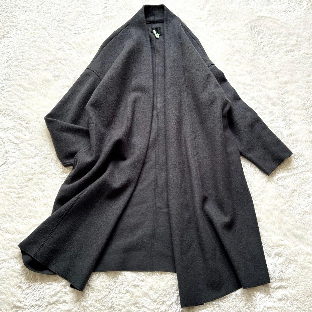 美品✨大きいサイズ44 完売品　23区コンプレストパイル コーディガン　グレー