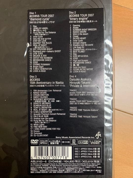 access アクセス 15周年アニバーサリー 4枚組DVDBOX 限定盤