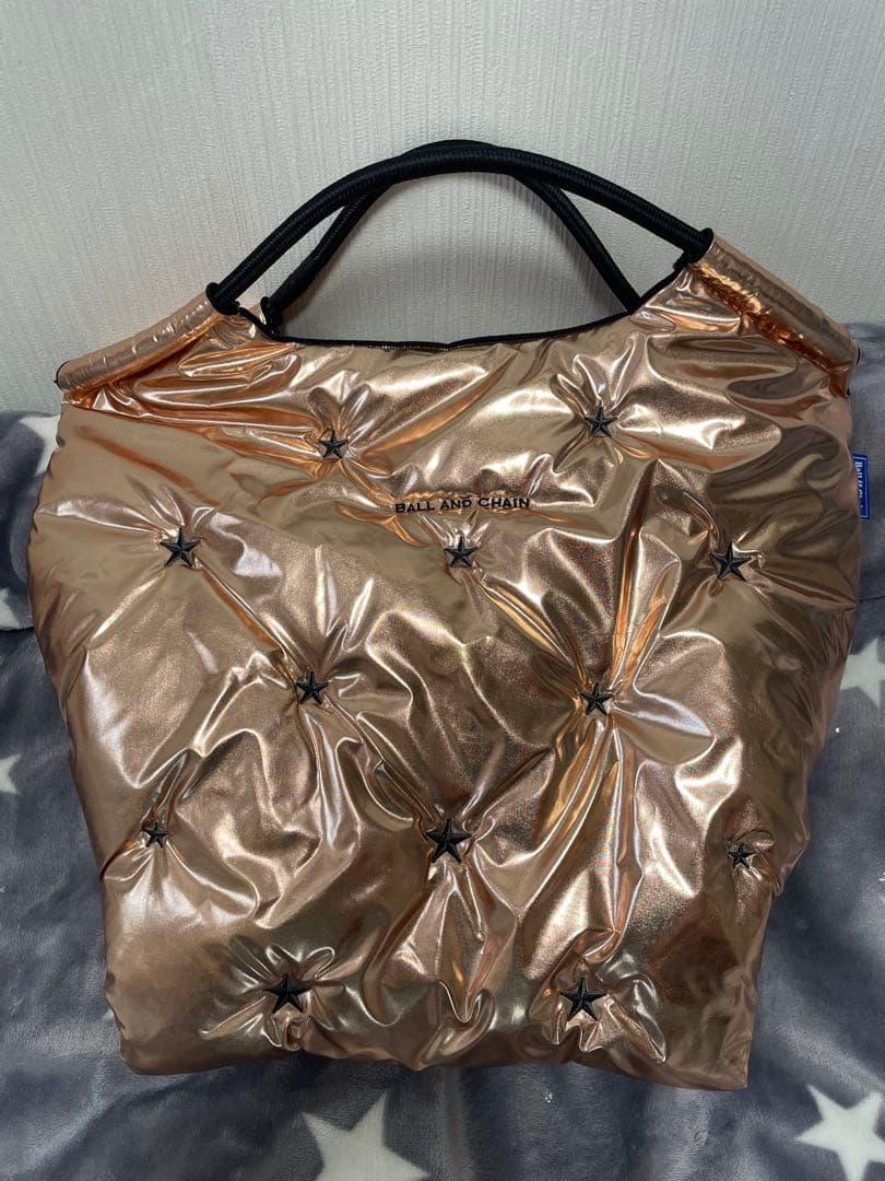 ♡ボールアンドチェーン♡中綿トート エコバッグ♡エトワール♡ゴールド