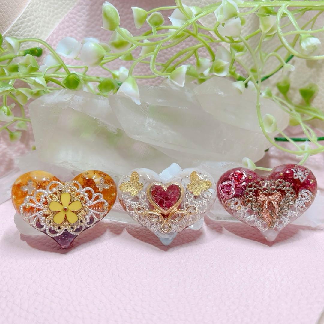 癒しのオルゴナイト❤️ディープローズクォーツ＋ピンクトルマリンのハート型♡