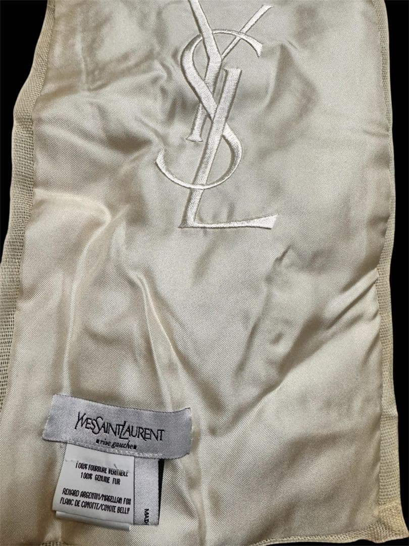 YSL YVES SAINT LAURENT リアルファー　ストール　マフラー