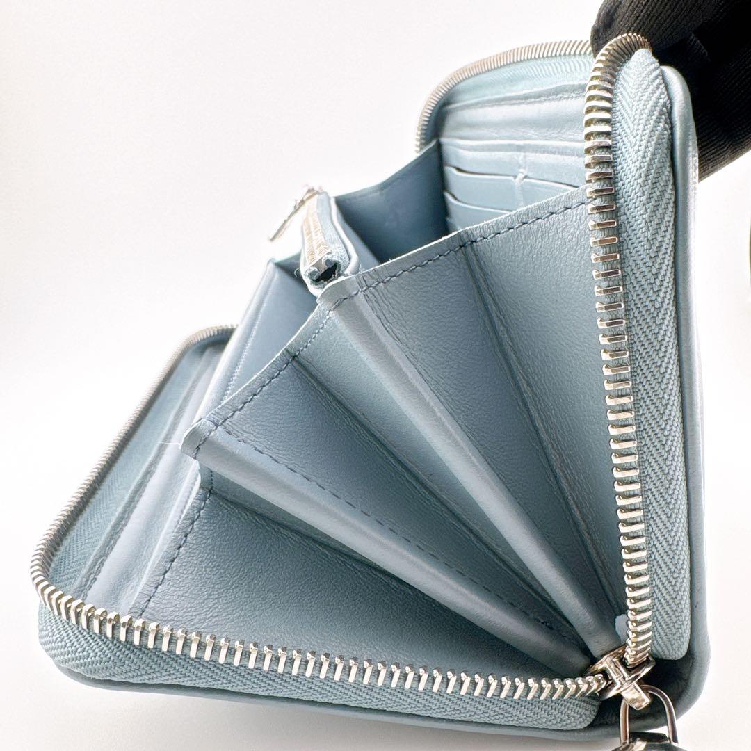 希少 ルイヴィトン ジッピー ウォレット モノグラム クッサン エンボス ブルー