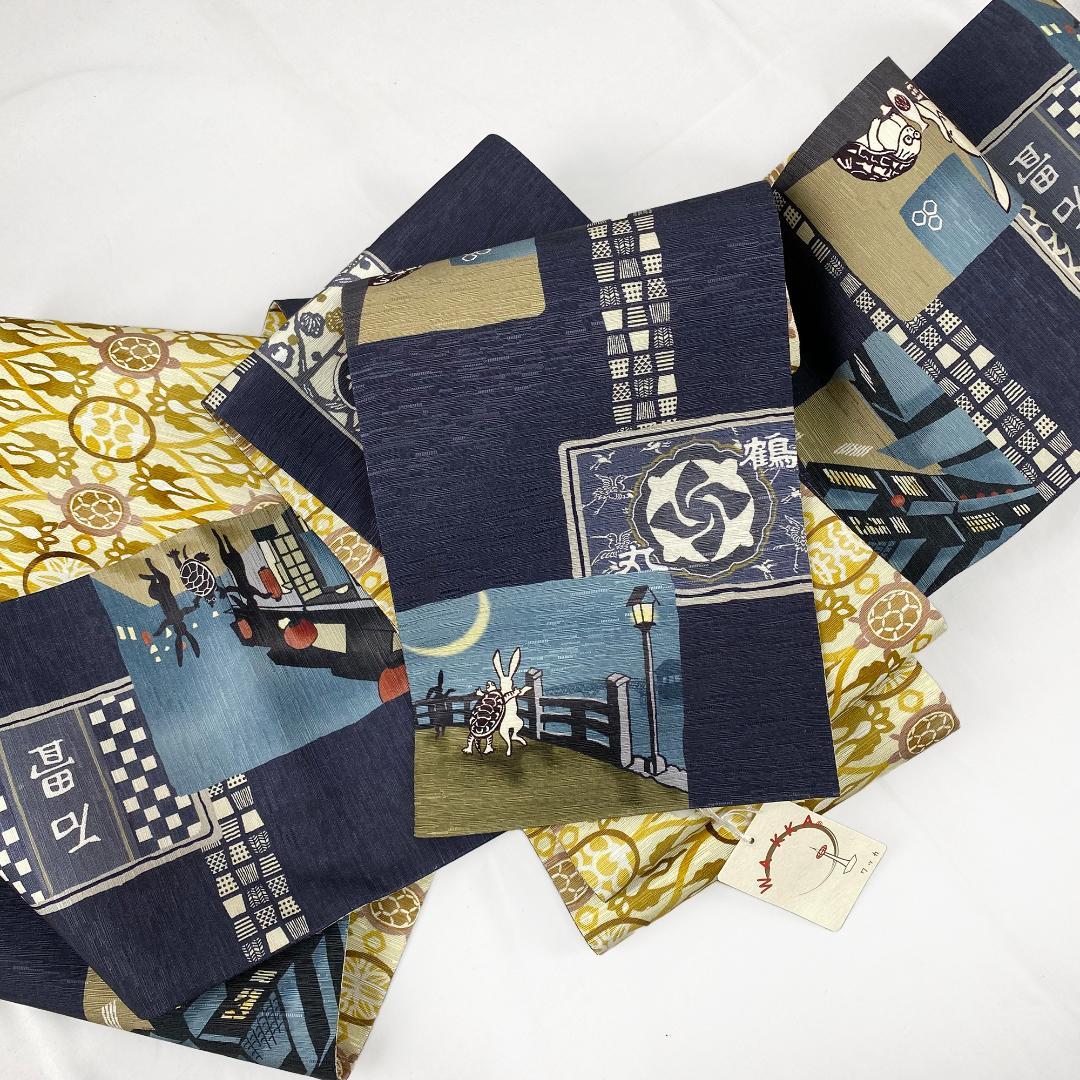 2925★1点のみ大幅値下げ★未使用　新品★WAKKA はしご酒 ★半幅帯