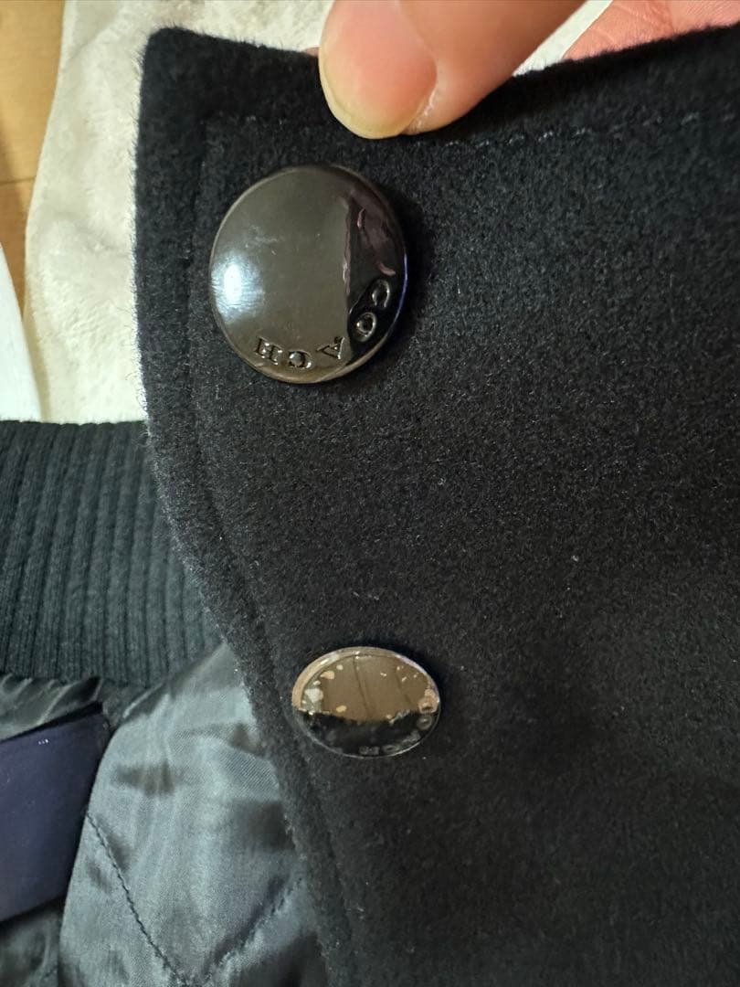 ☆未使用に近い☆Coach コーチ メルトン スタジャン チャーム 黒 S 革