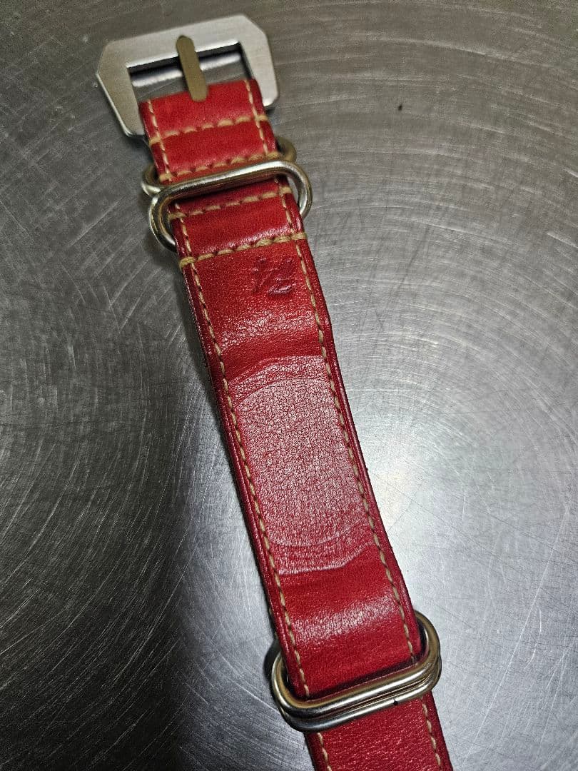 松下庵　M74 NATO　レザー ベルト 赤 26㎜